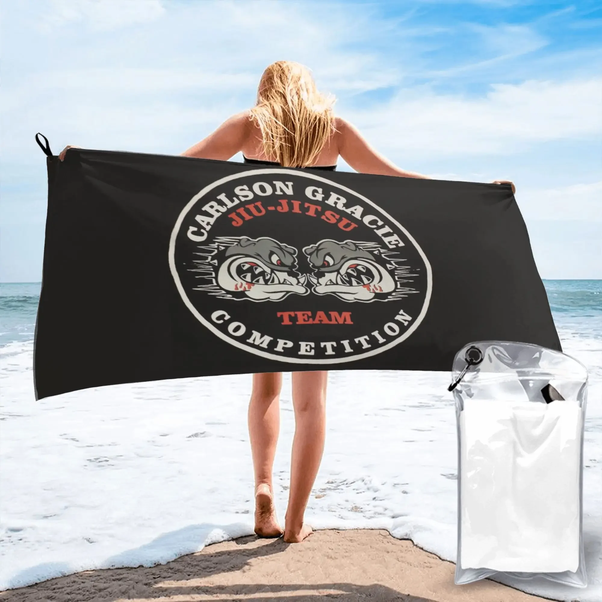 

Carlson Gracie Jiu Jitsu Team Beach Towel Soft Microfiber Quick Dry Absorbent Quick Towels For Bath
