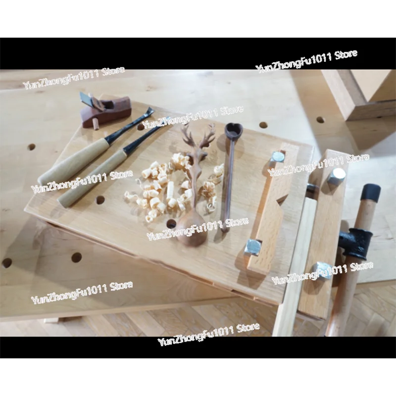 

Household Small Woodworking Worktable Multi-function Woodworking Table Beech Solid Wood Manual Worktable