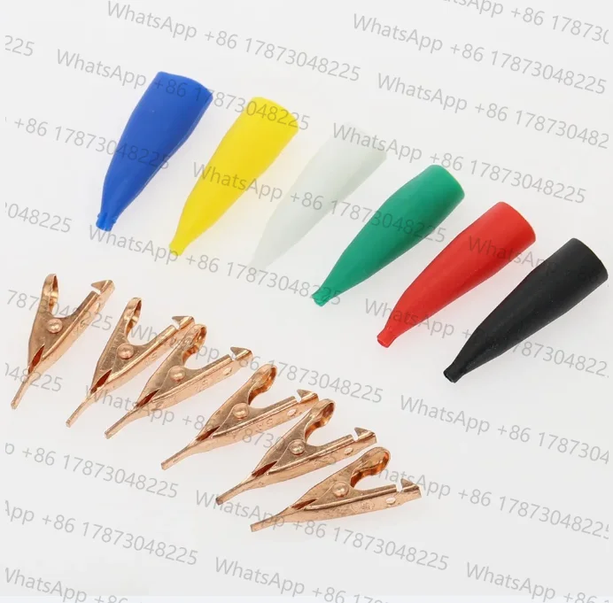 10pcs alligator clip 5A Flat mouth no tooth pure copper test crocodile clamp 28mm Flat probe conducting clamp