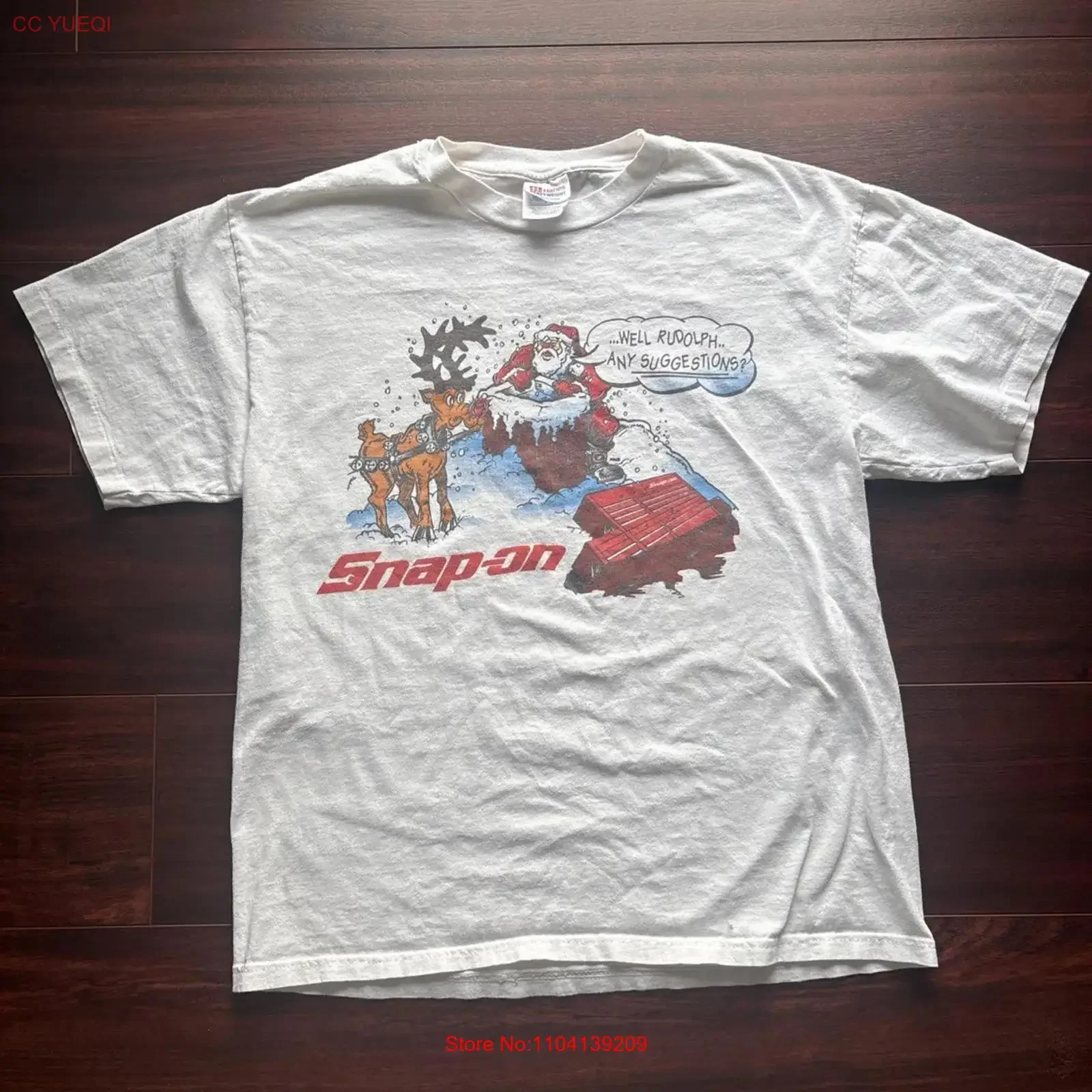 Rare Vintage Snap on Tools T Shirt 90s Size L Made In USA christmas graphic long or short sleeves vintage Washed Breathable