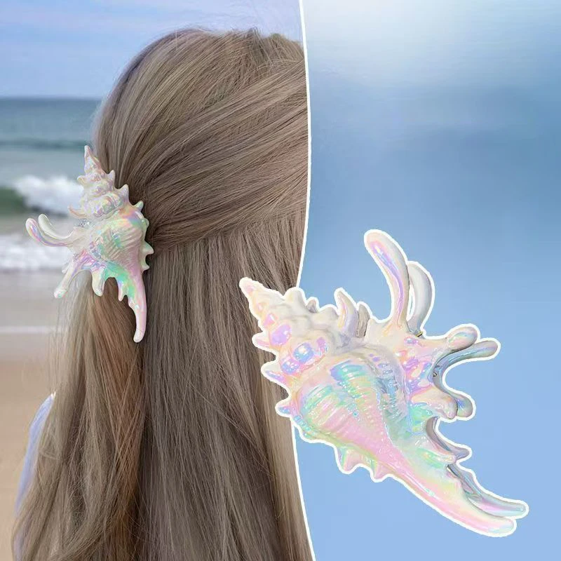 

1 Pcs Ladies' Hair Claws Conch Cute Sweet Fashionable Personalized Versatile Hair Grabs High Quality Hair Accessories For Girl
