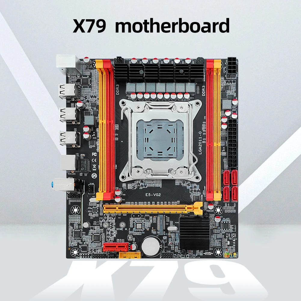 

Материнская плата X79 для компьютера, NVME M.2 SSD LGA 2011, поддержка памяти DDR3, интерфейс 4 * SATA2.0, подходит для процессора Intel E5 2600/ 2689/2690/2670