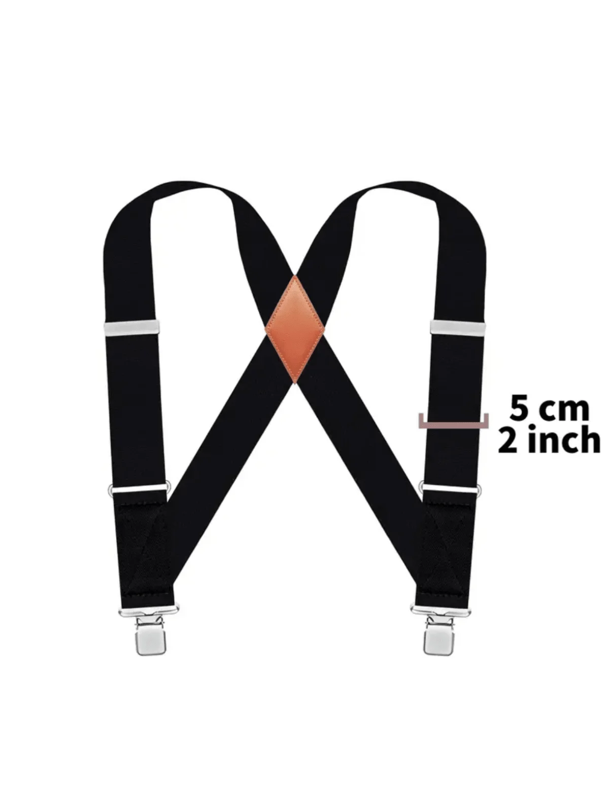 Stylish Men's Heavy-Duty 2" Wide Side Clip Suspenders - Perfect for Work, Christmas & Outdoor Adventures