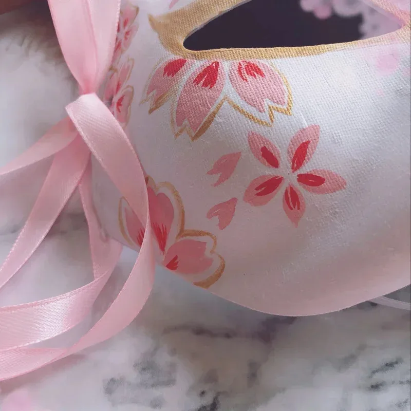 

Sky06 Japanese Fox Mask Women Hand-painted Cat Natsume's Book of Friends Pulp Half Face Halloween Cosplay Accessories Anim66liU&