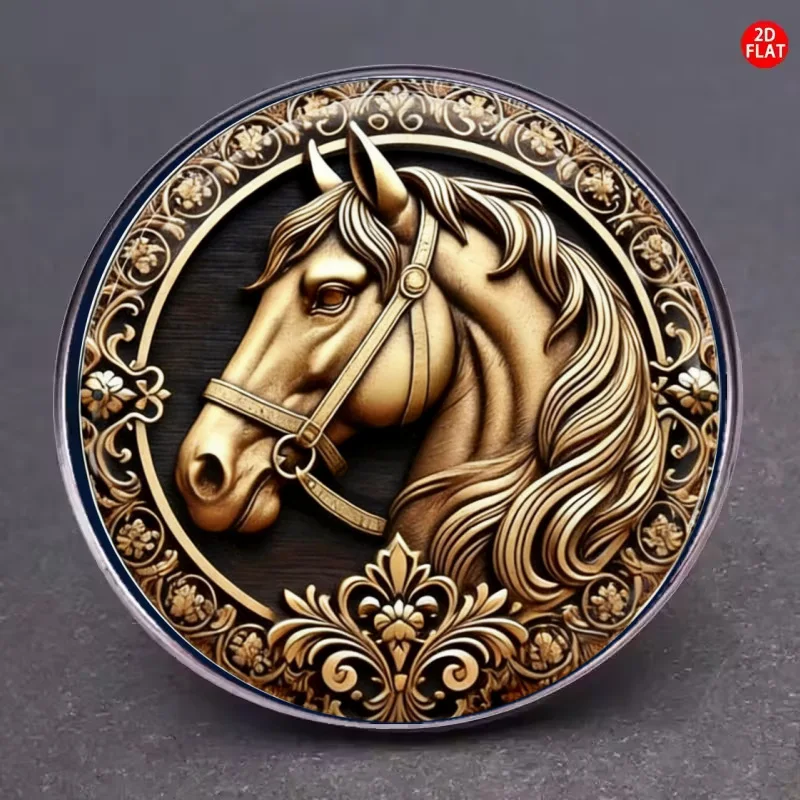 Cross border exquisite pattern time gemstone decoration 304 stainless steel base decoration brooch, customizable