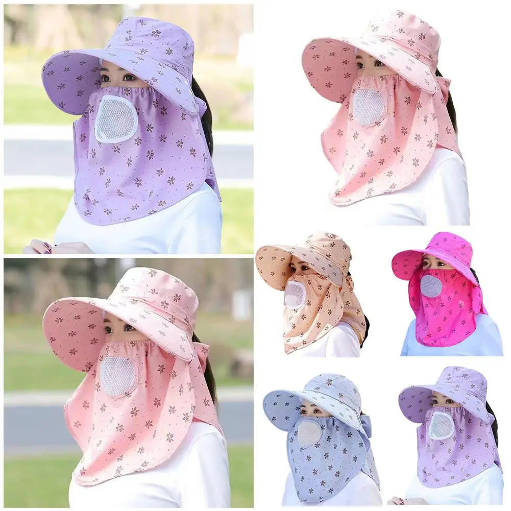 

Summer Sun Hat Creative Shawl Picking Tea Hat Face UV Omnibearing Hat Mesh Sunscreen Breathable Neck Protection Z5C2