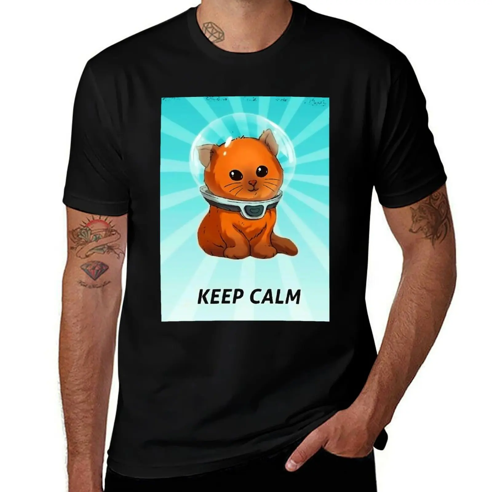 

Subnautica Keep Calm Kitty Fixed Color T-Shirt boys whites fashion shirts T-shirt men