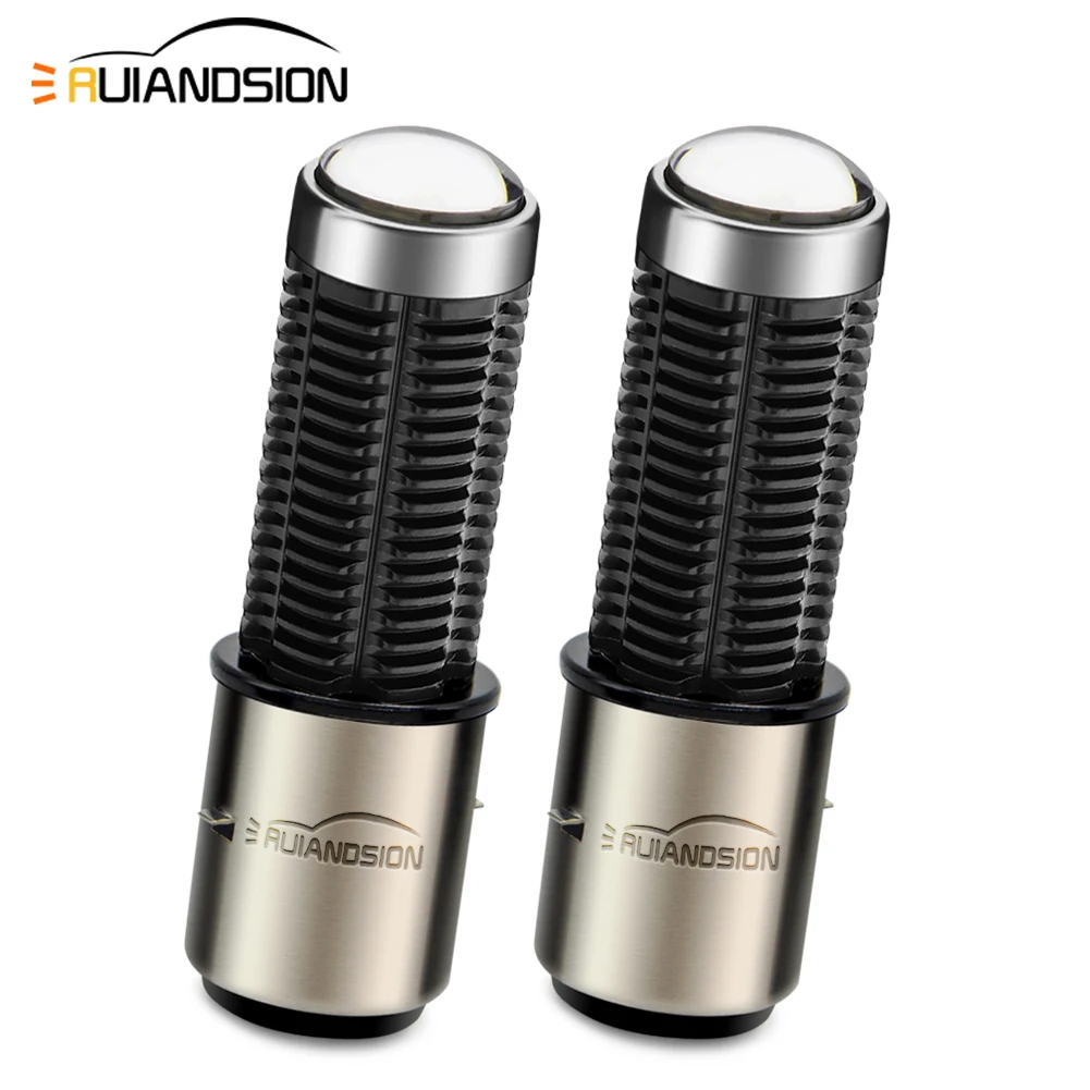 

RUIANDSION Motorcycle BA20D P45T P26S P15D LED Headlight CSP Chip Bulbs Moto Fog Lights Headlights 9-85V Non-Polarity Fit Auto
