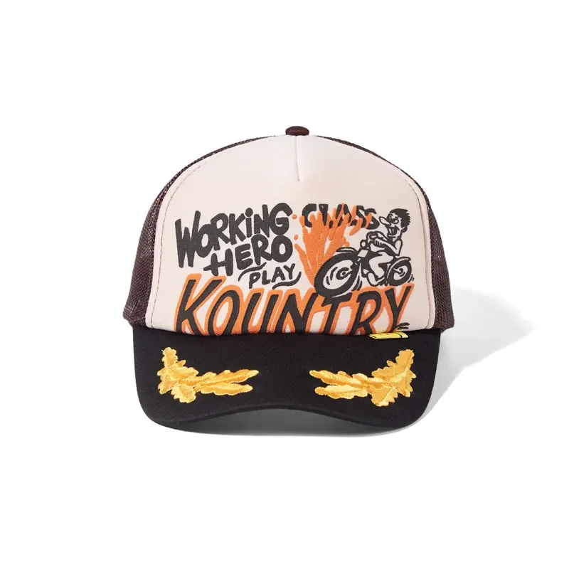 24SS KAPITAL Hirata Kazuhiro American retro motorcycle graffiti hip-hop style embroidered adjustable peaked cap