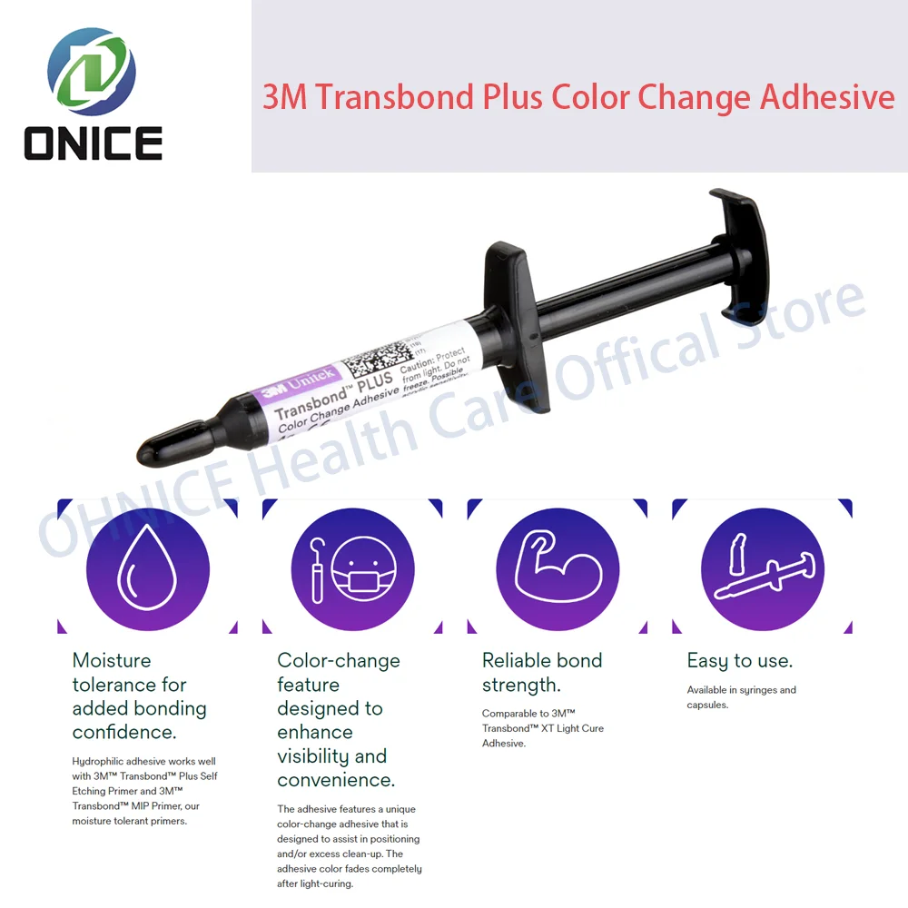 2*4g 712-101 3M Transbond Plus Color Change Adhesive Light Cure Dental Orthodontic Primer Bonding Adhesive 