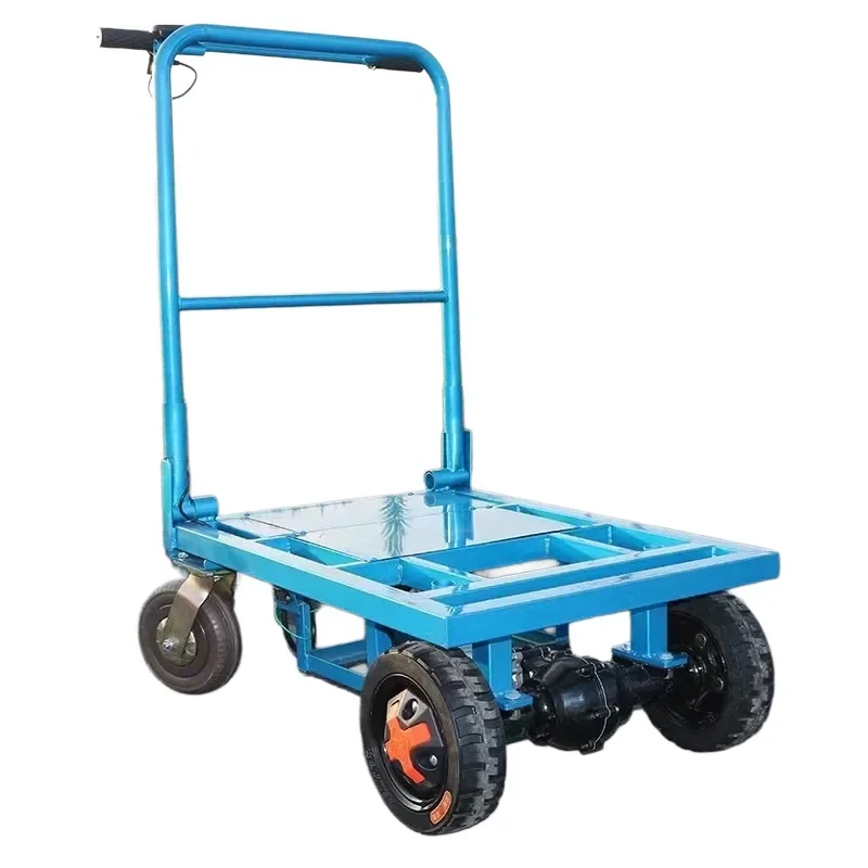 Chariot à main électrique à plateau plat — Accessible aux ascenseurs, cadre avec revêtement électrophorétique, chariot à main à couple élevé, pneus pleins