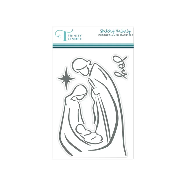 New 2024 Sketchy Nativity Christmas Metal Cutting Dies Clear Stamps Scrapbooking For Paper Making Frame Card