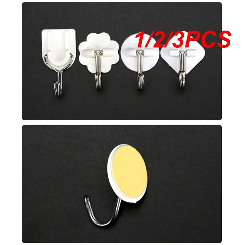 1/2/3PCS Wall Hooks Easy Installation No Trace Plastic Cartoon Strong Sticky Furniture Supplies Adhesive Hook