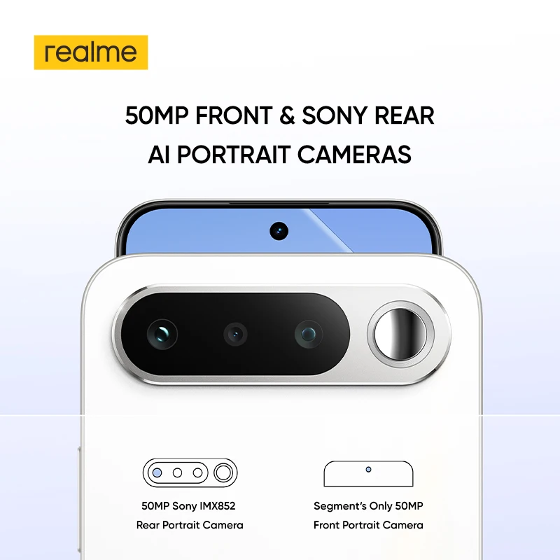 Teléfono inteligente realme 16 5G con carga rápida de 45 W, procesador Dimensity 7300-Max 5G, batería de 6550 mAh con clasificación IP69 y cámara de 200 MP 7