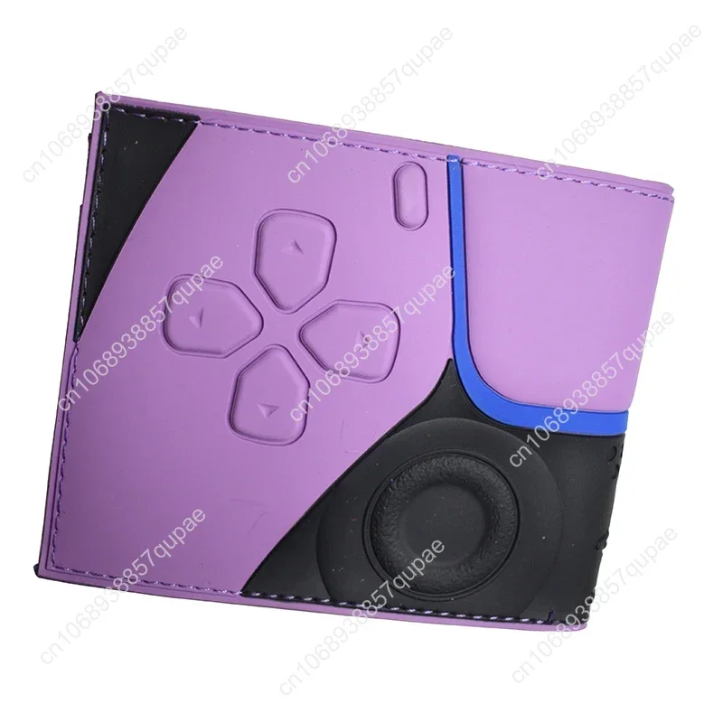 7 Color Game Controller Design Wallet PVC Short Purse with Zipper Coin Pocket for Game Cosplay