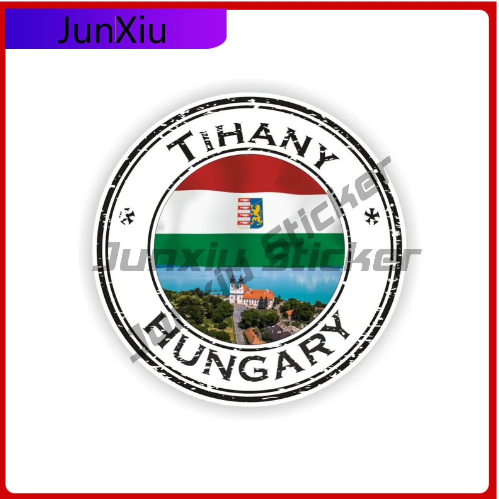 

Tihany Hungary Seal Sticker Round Premium Car Sticker For Window Fridge Scratch Cover Decoration Auto Accessories Exterior