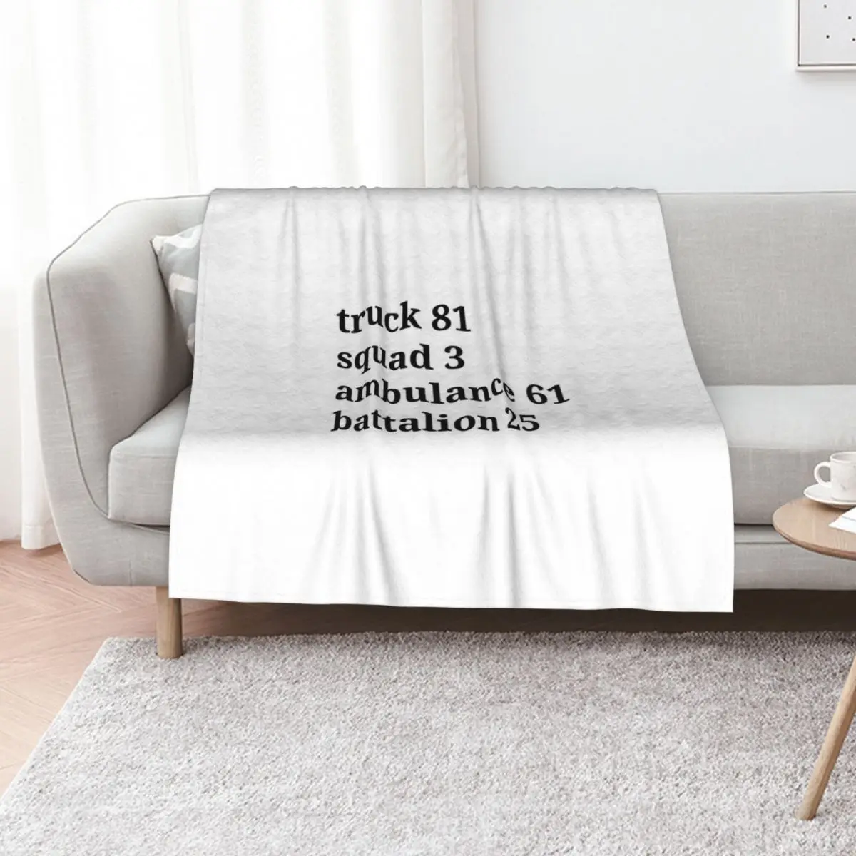 

Chicago Fire truck 81, squad 3, ambulance 61, battalion 25 Throw Blanket Moving for sofa halloween Multi-Purpose Blankets