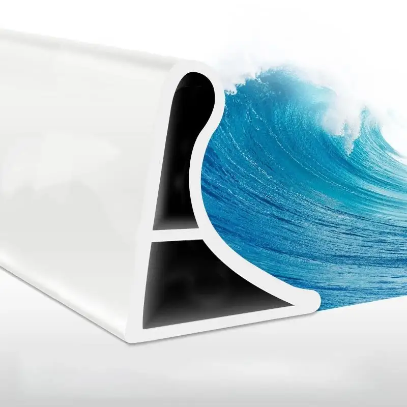 Hot 1/2M Shower Barrier Water Shower Barrier Silicone Self-adhesive Edge Folding Shower Profile Shower Barrier Water Bath Shower