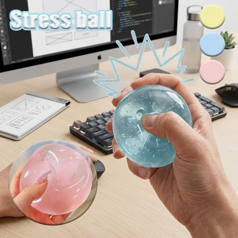 1 Piece Sakura Pink Coconut Oil Squishy Ball Handmade Soft Chewy Transparent Maltose Stress Relief Fidget Toy For Decompression
