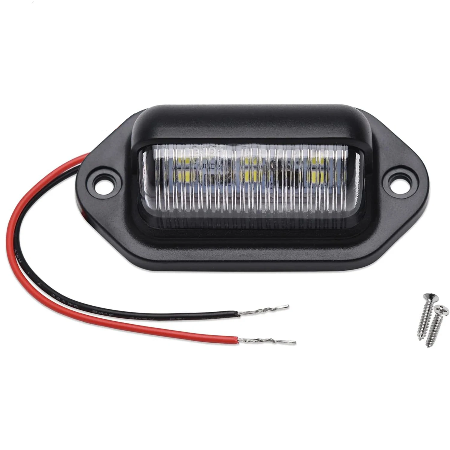 6 LED auto kentekenverlichting kentekenverlichting, heldere taglamp voor vrachtwagen, SUV RV trailer bestelwagen 12V witte buitenkant LED licentie P