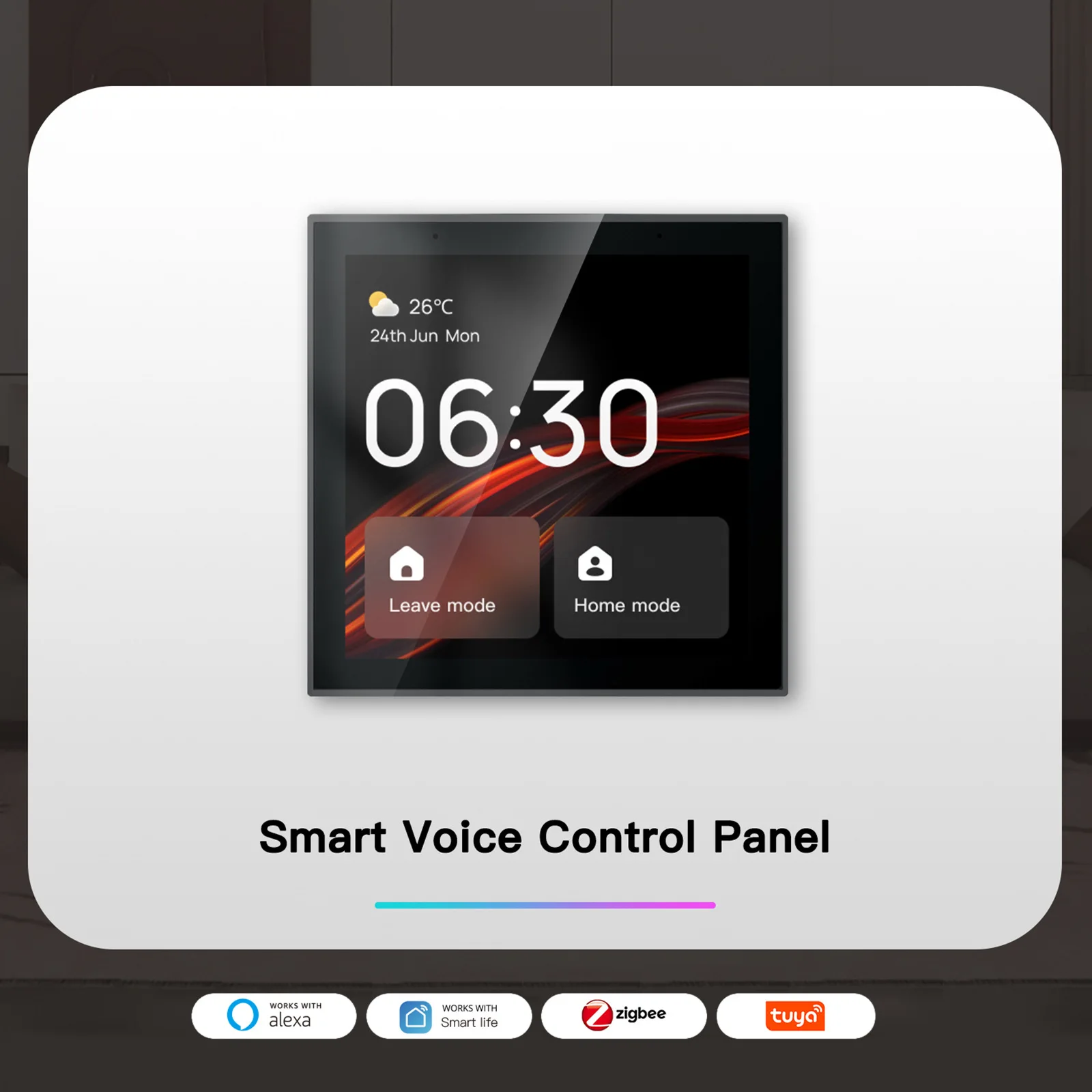 Tuya Wifi Smart Touch Screen Center Control Panel Voice Control Alexa Built-in Zigbee Gateway Built-in For Intelligent Scenes