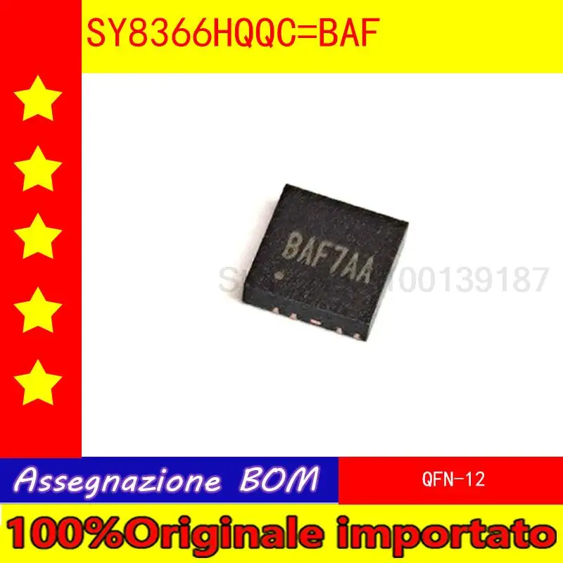 10pcs/lot  SY8366HQQC SY8366 BAF QFN-12 DC-DC synchronous buck regulator chip IC