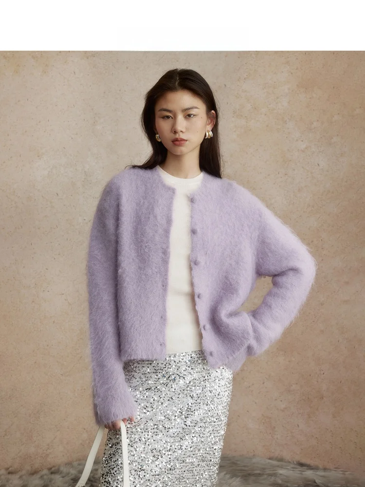 

ZhiZhi Alpaca Wool Knitwear Women's Loose Soft Cardigan Winter Faion Casual round Ne Long Sve Top Commute Sle