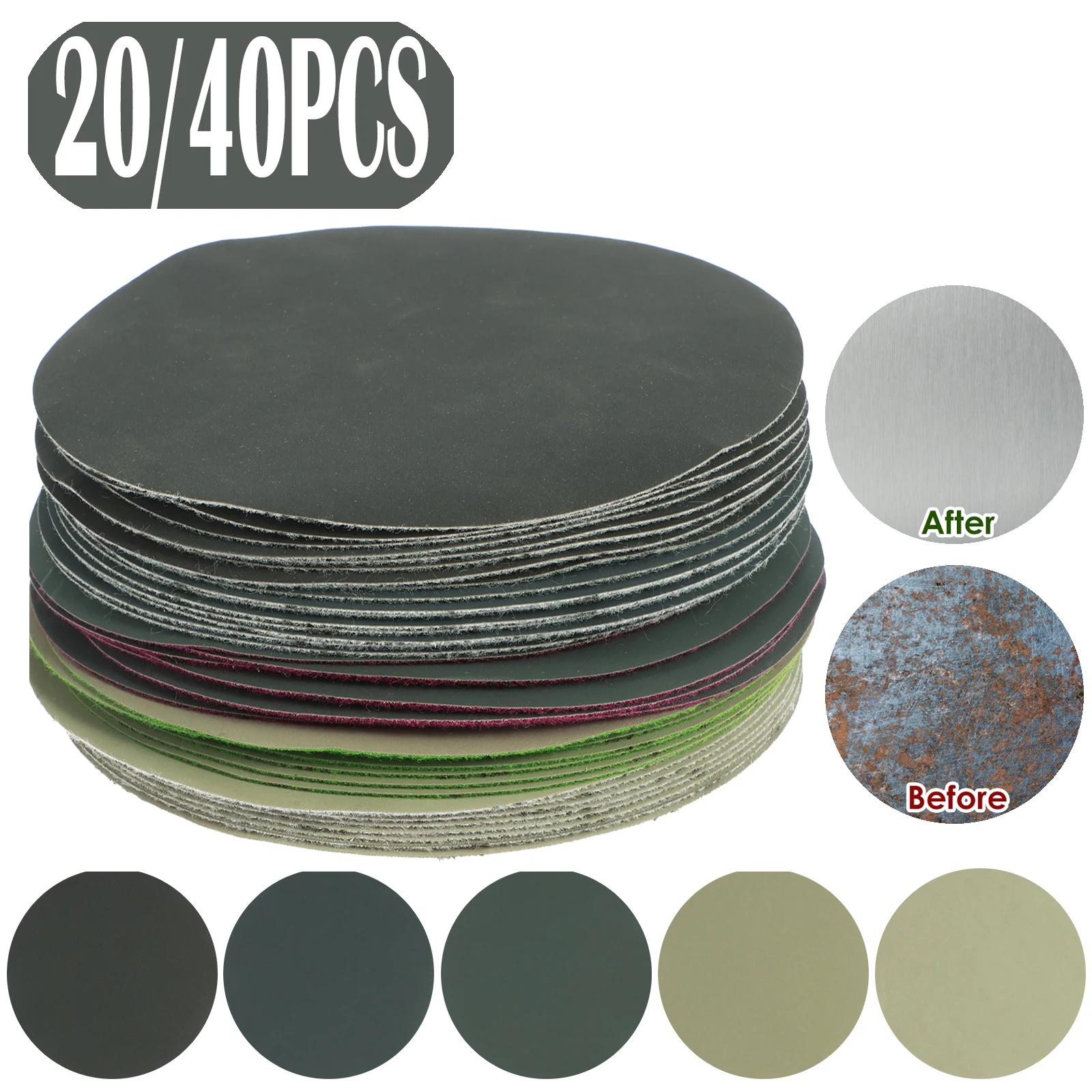 

20/40Pcs 6inch Sandpaper Set 1000-5000 Grit Round Sanding Disc Pads Silicon Carbide Wet and Dry Polisher Tools for Cars Glass