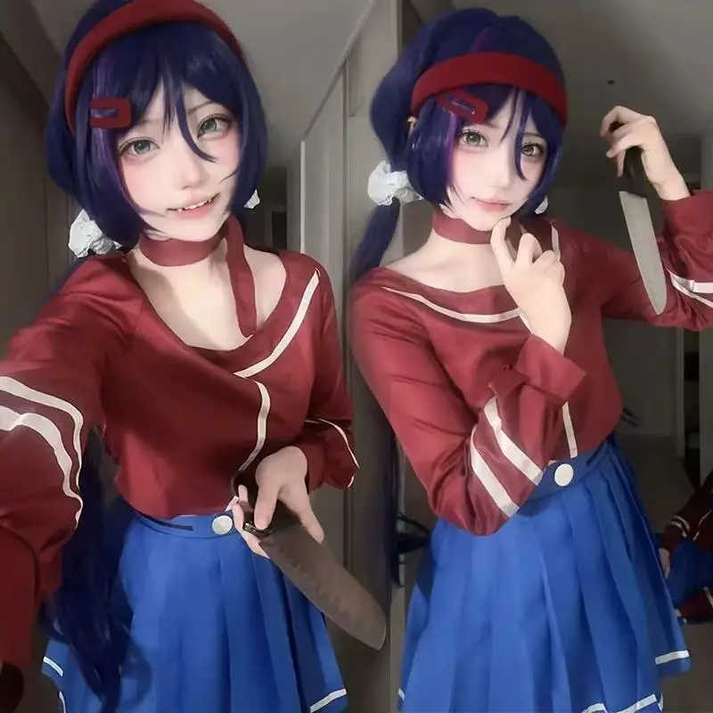 

Game MiSide Crazy Mita Cosplay Costume Full Set Yandere Mita Mira JK School Uniform Halloween Girls Women Roleplay Suit