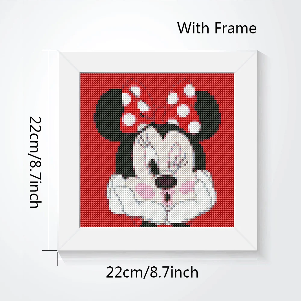 Disney New Arrivals Diamond Painting Minnie Mouse With Frame Full Round Diamond Mosaic Cartoon Complete Kit Home Decoration