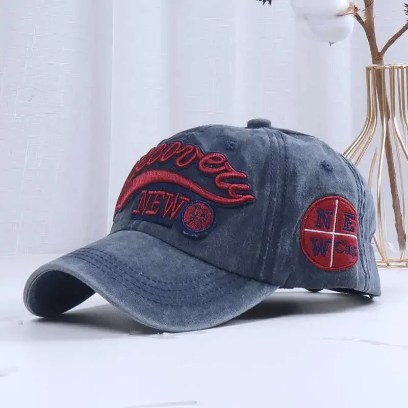 2021 100% Washed Denim Baseball Cap Snapback Hats Summer Autumn Hat for Men Women Caps Casquette Hats Letter Embroidery Gorras