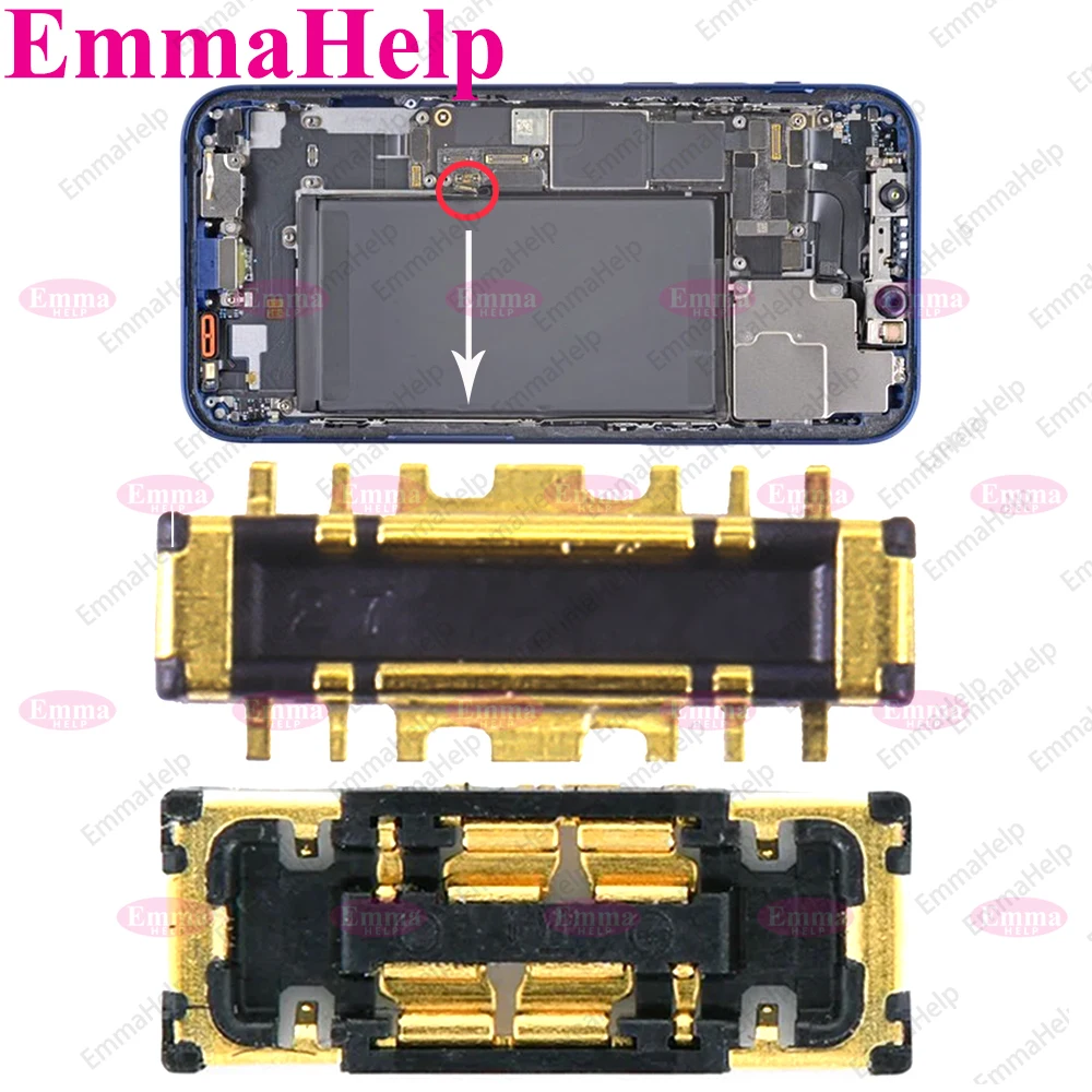 EmmaHelp 10-50pcs Battery FPC connector For iphone 8 Plus  X 11 Pro Max 12 13 14 15 on Board  Flex Clip Plug Flex Cable Parts