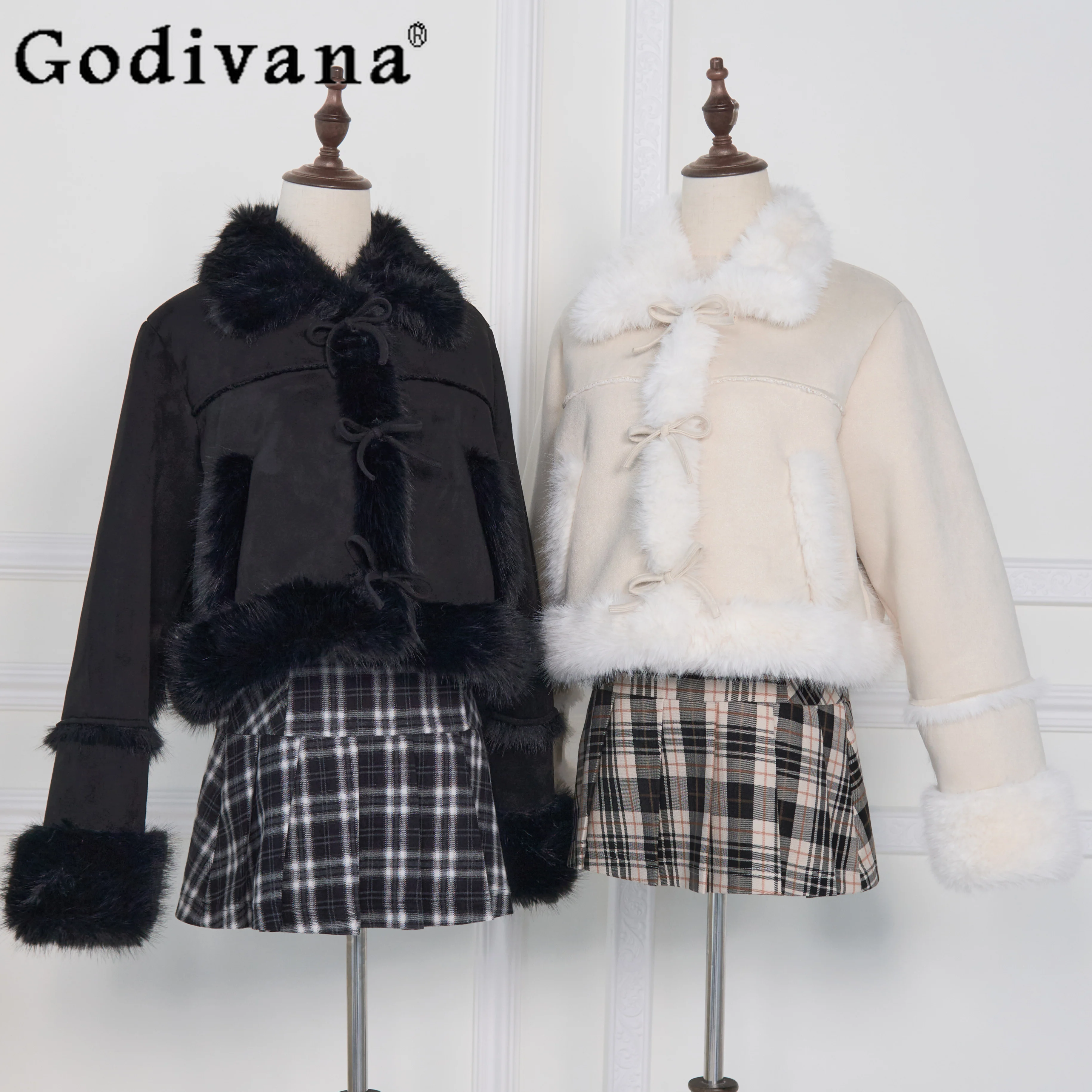 

Осень-зима, новое женское короткое шерстяное пальто, оригинальная теплая короткая куртка в стиле Лолиты, японская Mine Mass-Produced, верхняя одежда