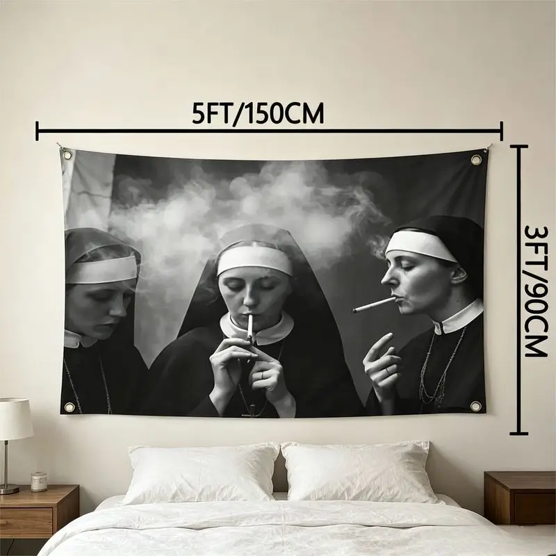 VIKAMA Funny Classic Art Meme Tapestry, Vintage Portrait Print Wall Hanging, Weirdcore Aesthetic Decor for Dorm Bedroom