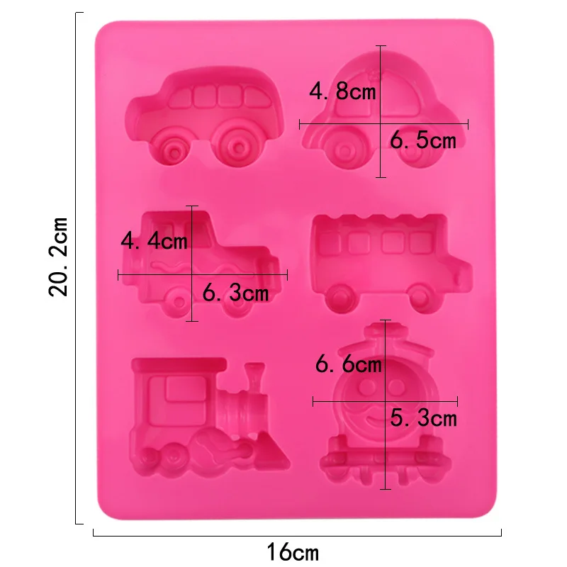 Moule en silicone de voiture de dessin animé pour la décoration de gâteau d\'anniversaire d\'enfants, outils de strass de crayon de MSI de chocolat,