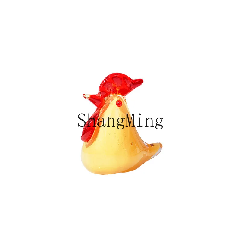 

PYH Modern Simple Glazed Crystal Chicken Ornament High-end Handmade Glazed Crafts Gifts Home Living Room