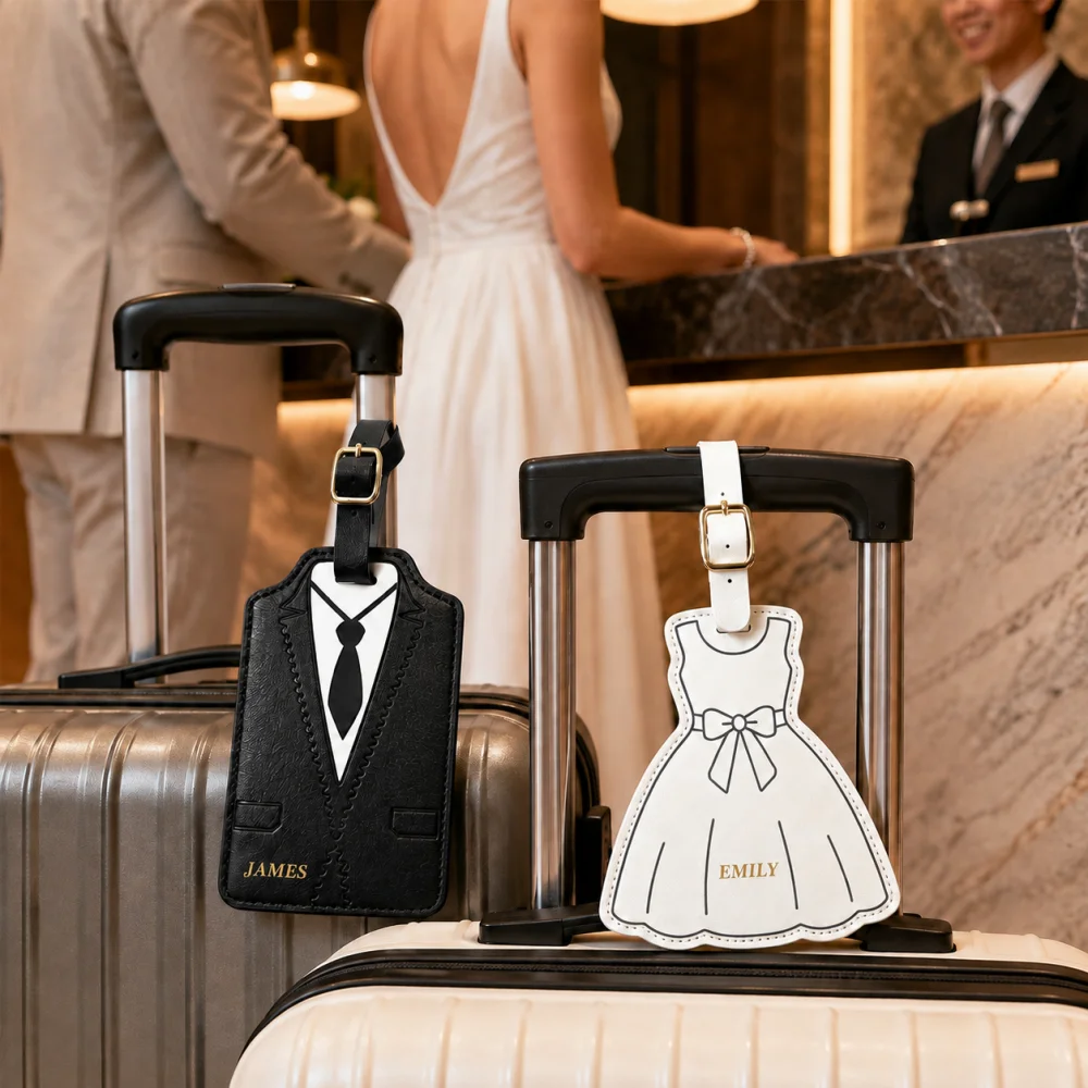 custom-laser-engraved-couple-luggage-tags-bride-groom-wedding-dress-suit-pu-baggage-identifier-for-honeymoon-travel