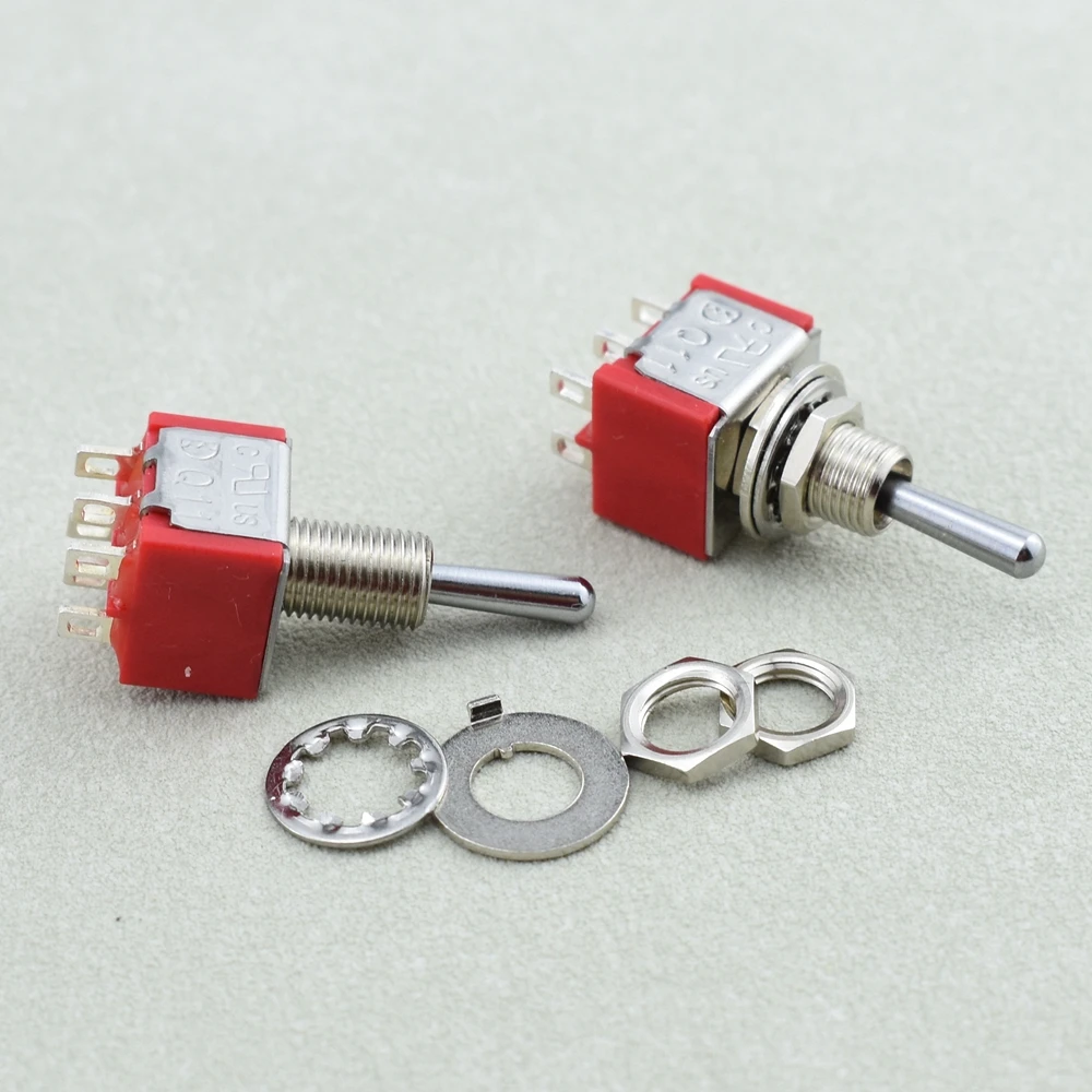 1 Piece ON-ON-ON/ ON-OFF-ON 3-way /ON-ON 2-way DPDT Mini Toggle Switch for Electric Guitar or Bass - Made in TaiWan