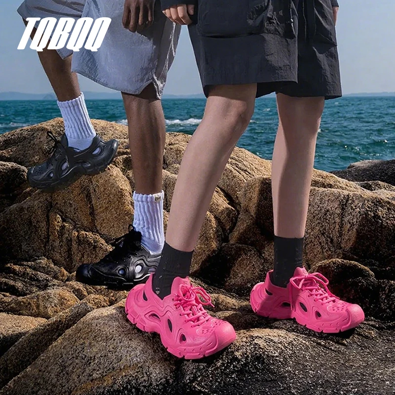 Outdoor Casual Sandals Men's and Women's Comfortable Thick Sole Couple Beach Breathable Hooded Summer Sandals image 6