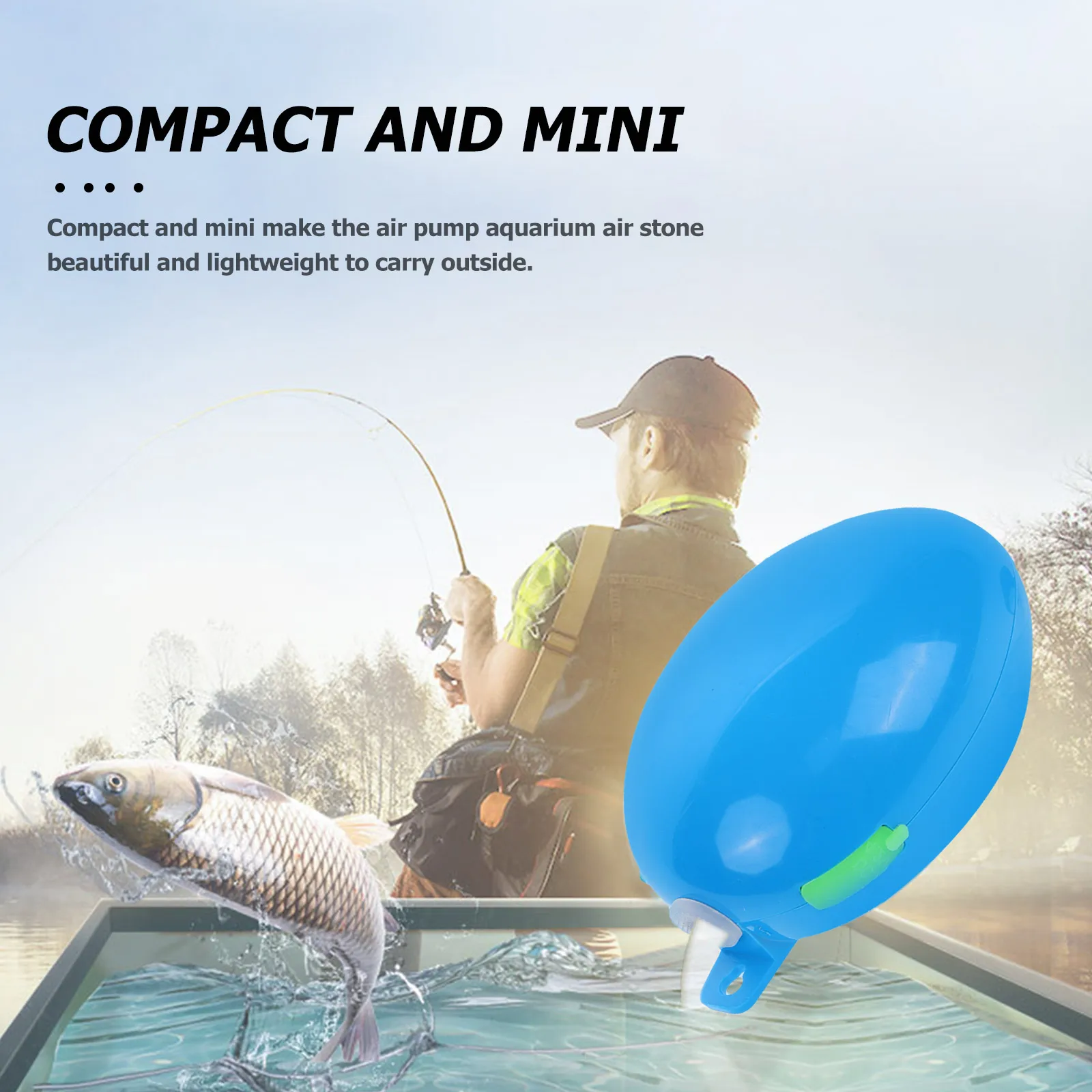 

Mini Aquarium Air Pump Quiet USB Blue Small Size Compact Outdoor Fish Tank Oxygen Pump Anti-Skid Thermal Protection Design