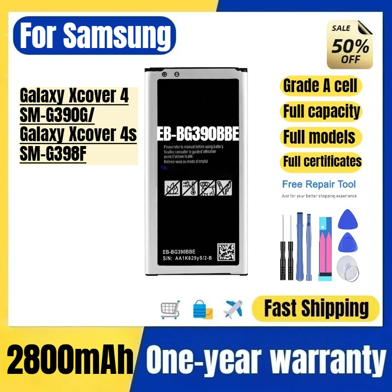 EB-BG390BBE for Samsung Galaxy Xcover 4/SM-G390G/Galaxy Xcover 4s/SM-G398F Mobile Phone Battery Replacement Bateria  with Tools