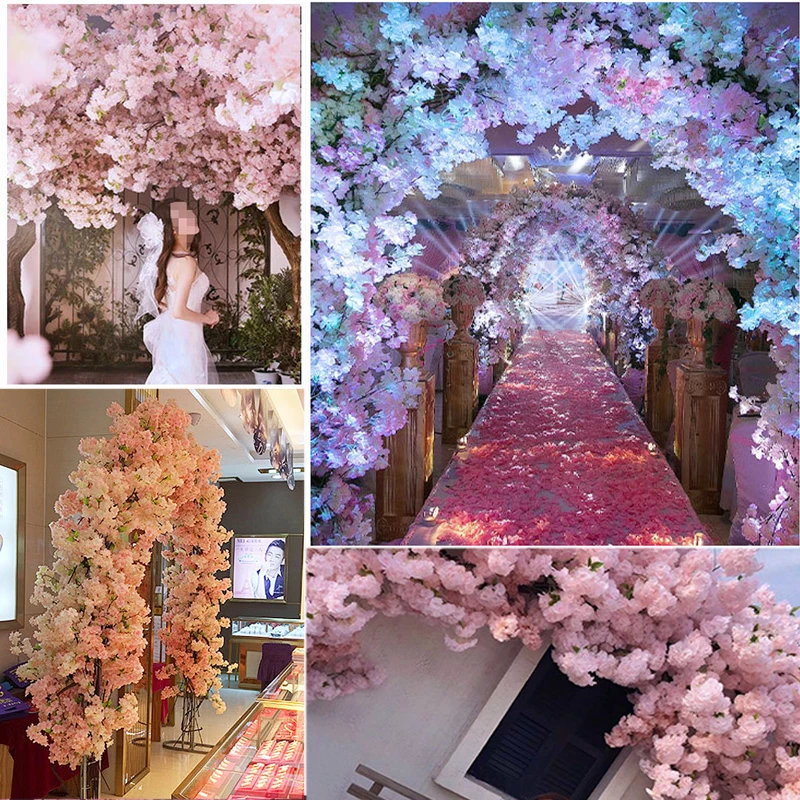 80CM Imitation Cherry Blossom Artificial Flower Silk Cloth Long Branch Flower Wedding Home Office Decoration Flower Arrangement