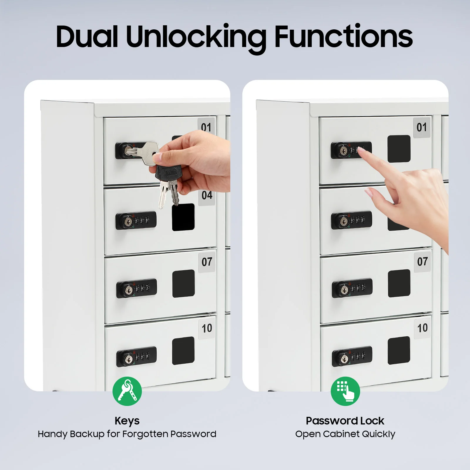 12 Slot Cell Phone Charging Locker Cabinet, Combination & Key Lock Phone Fast-charging Locker Charging With Numbered Acrylic Window For School Office Gym Hotel