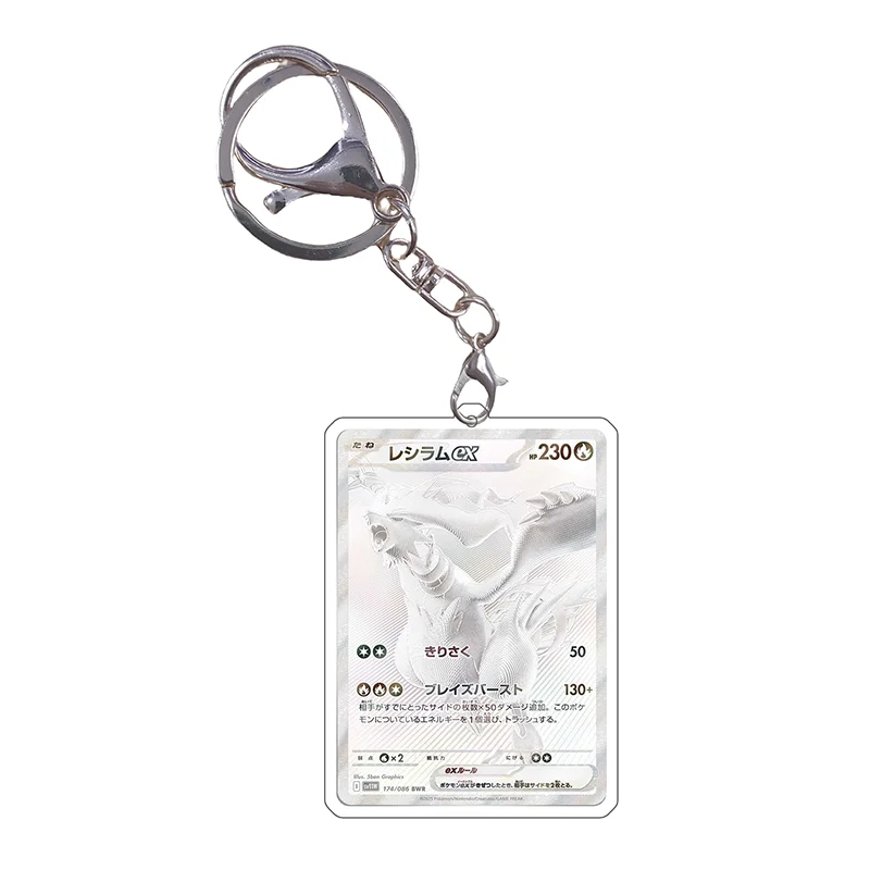 Kartu Gantungan Kunci Pokemon Zekrom Reshiram Victini SV11B SV11W Koleksi Permainan Anime Mainan Dekorasi Liontin Hadiah Akrilik Buatan Sendiri