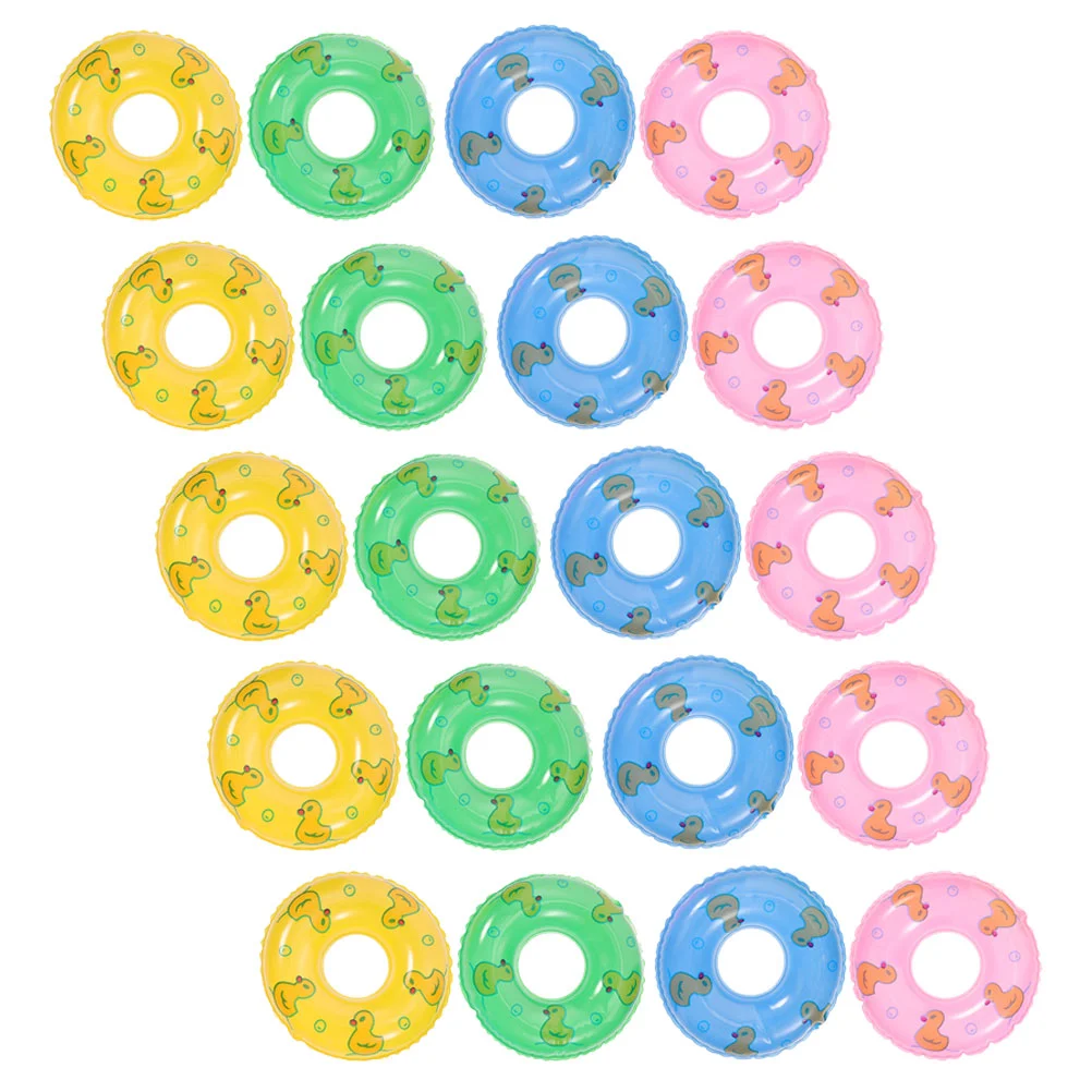 

20 Pcs Inflatable Swimming Ring Miniature Model Rings Small Cartoon Pp Decorative House Decors
