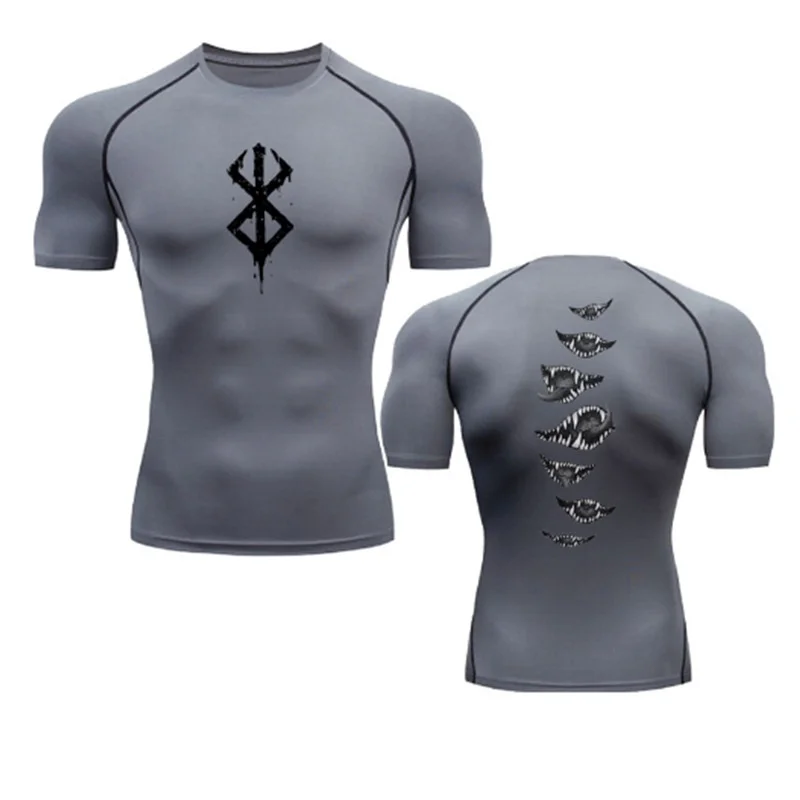 

Gym Men's Tops Compression Short Sleeve T-Shirt Run Long Sleeve Shirt Printed Sport Quick Dry Sportswear Tee Summer Man Clothes