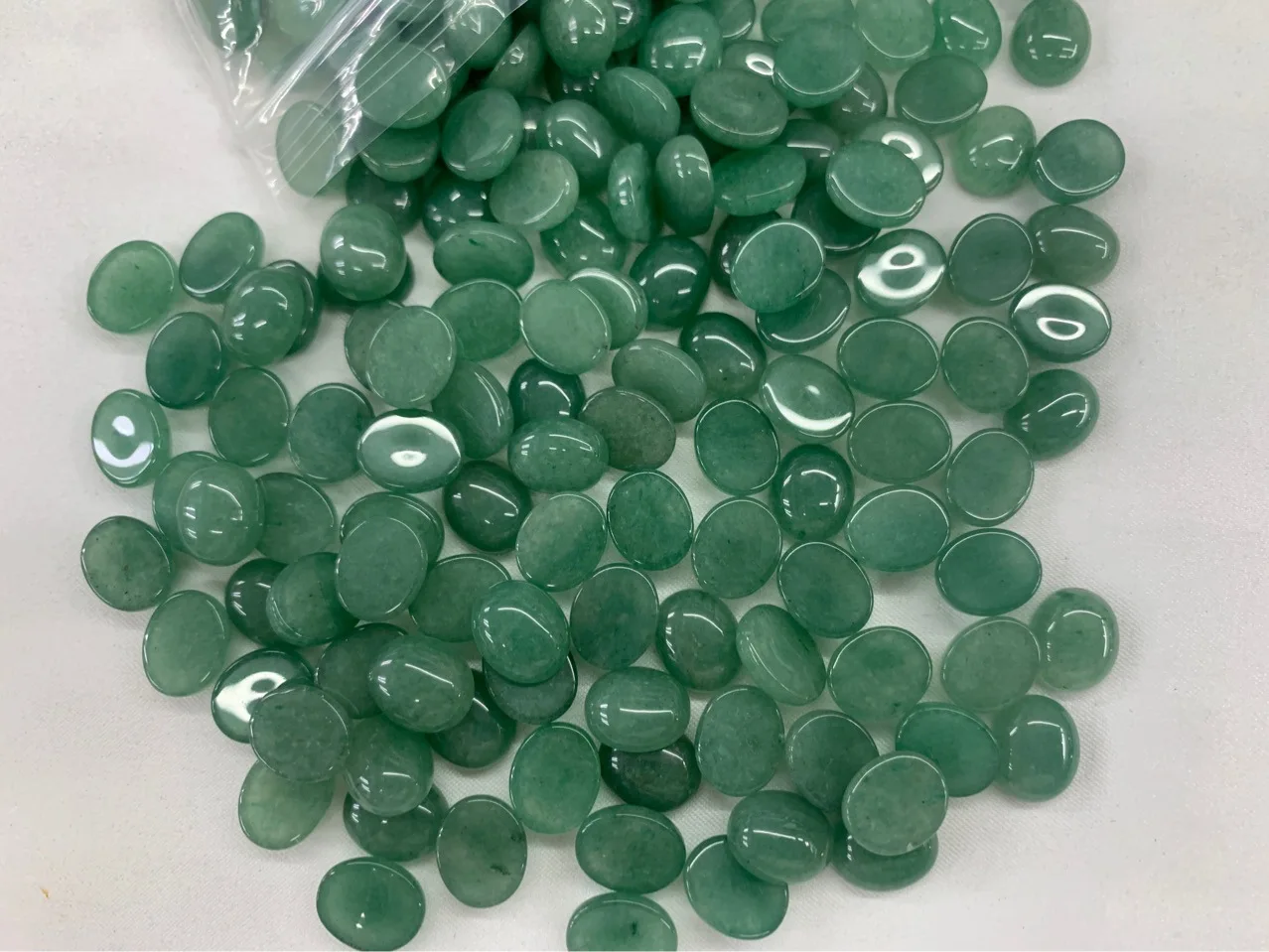 Natural Green Aventurine Cabochon beads 8X10mm/10X12mm/10X14mm/12X16mm Oval Stone Rings earrings Jewelry Making Accessorie