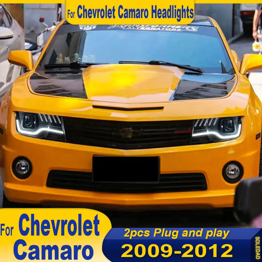 

Автомобильные светодиодные фары для Chevrolet Camaro 2009 2010 2011 2012, аксессуары Chevy, передние фары указателя поворота DRL в сборе