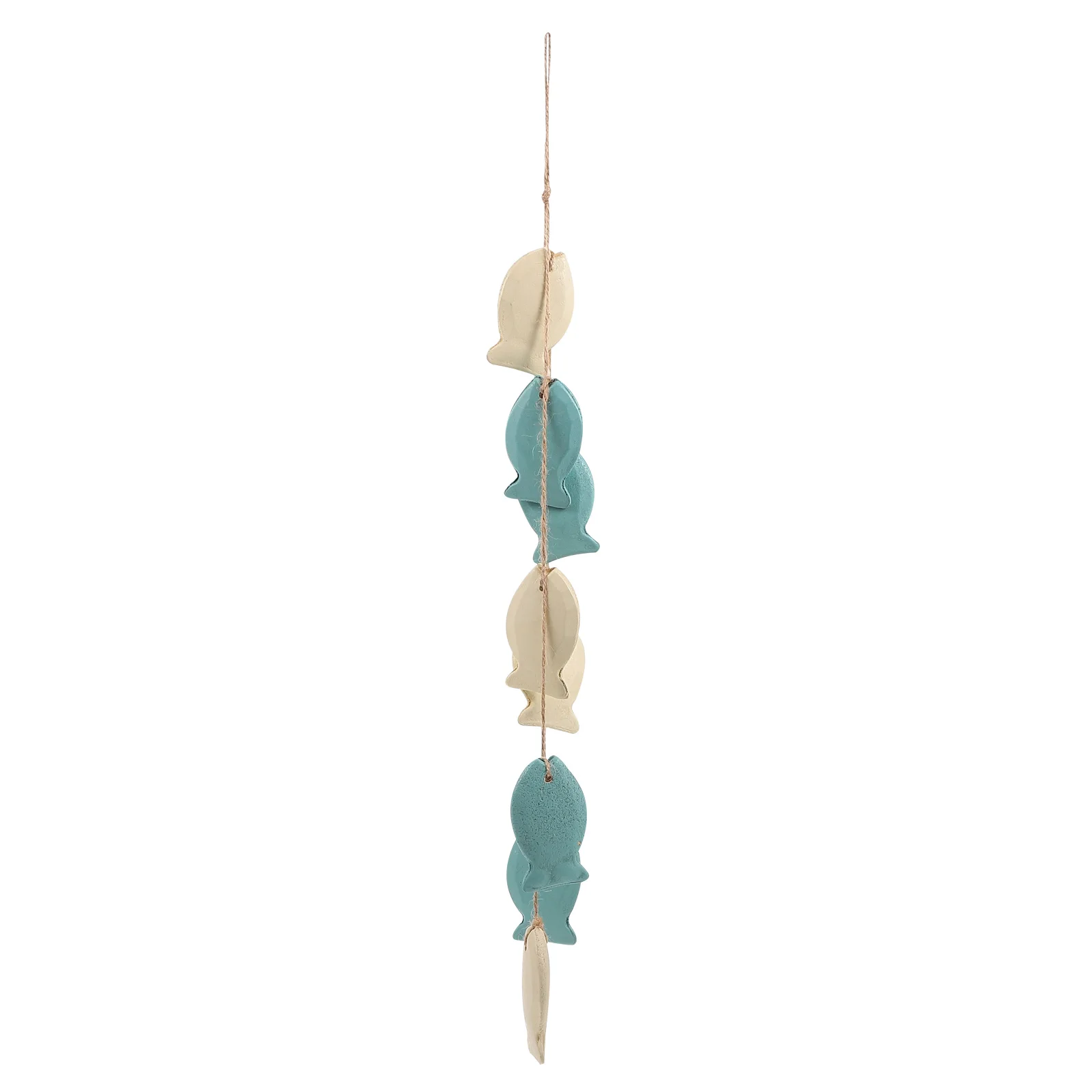 

Wooden Fish String Wall Pendant Home Decor Craft Hanging Seaside Style Reusable Delicate Compact Beautiful Simple Color