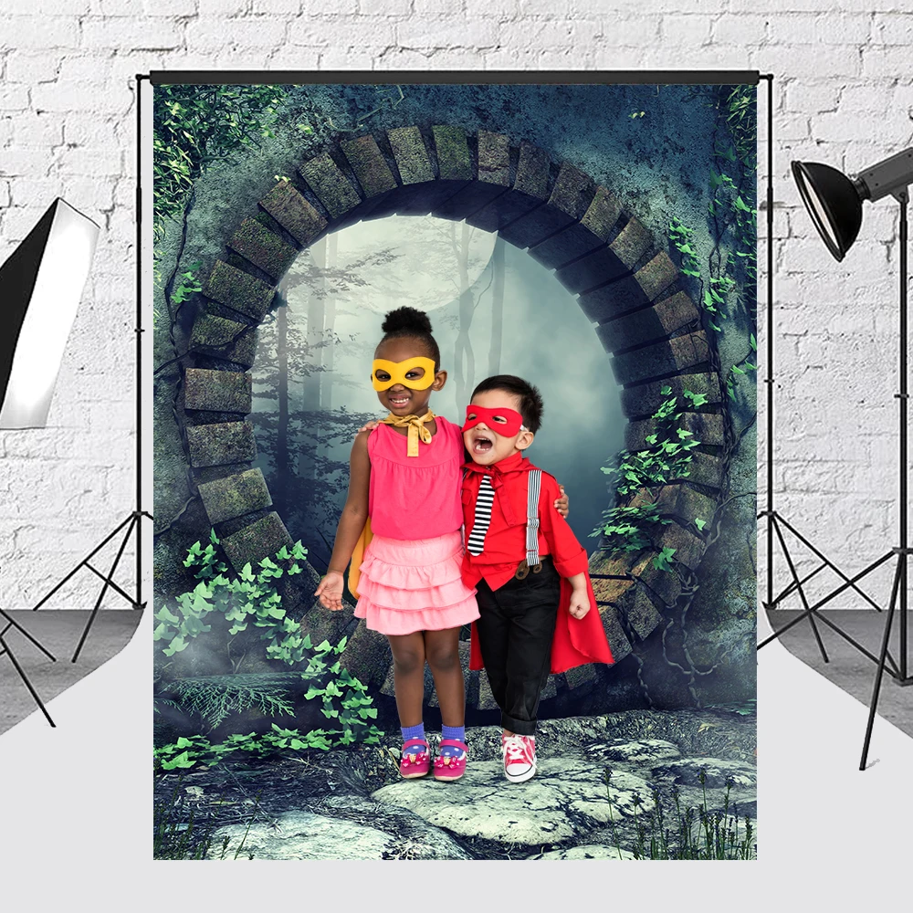 Halloween Photographi Backdrop Fantasy Magic Gothic Style Door Vinyl Photography Backgrounds for Children Photocall Photo Studio